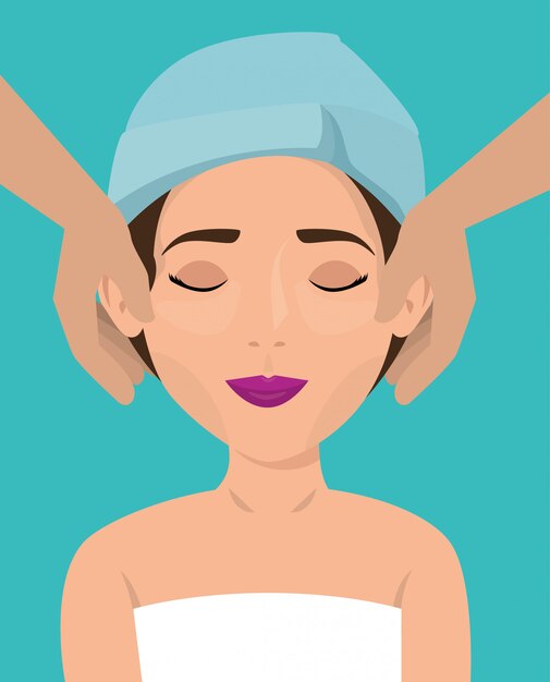 beautiful woman in facial treatment