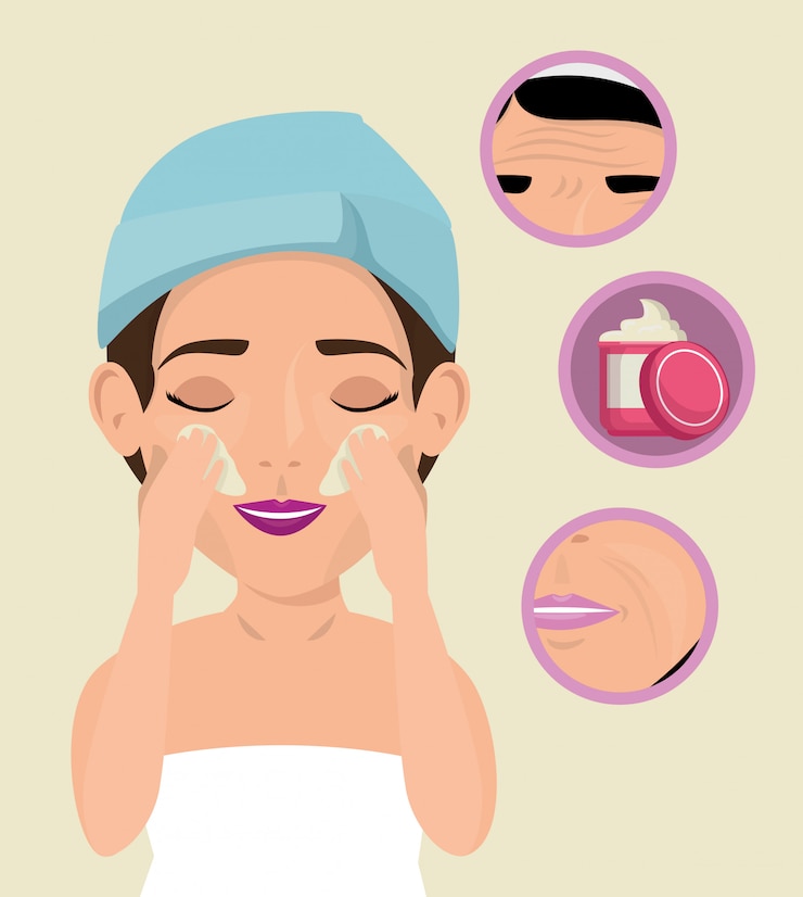 Free Vector beautiful woman in facial treatment