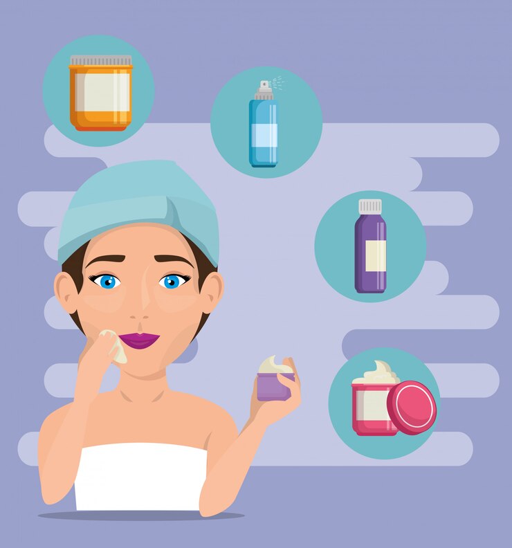 Free Vector beautiful woman in facial treatment