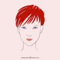 Free vector beautiful woman's face in hand drawn style