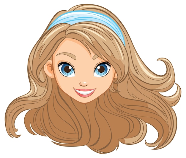 Free vector beautiful woman with long hair a vector illustration