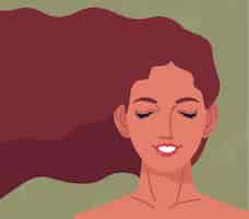 Free vector beautiful woman with long hair