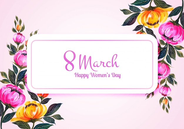 Free vector beautiful women's day card flower background