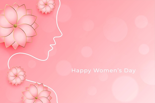 Free vector beautiful women's day flower decorative wishes greeting card