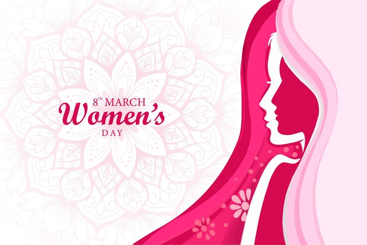 Free Vector beautiful womens day 8th of march greeting card background