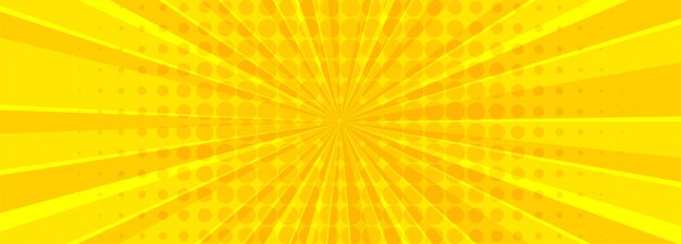 Free vector beautiful yellow comic banner