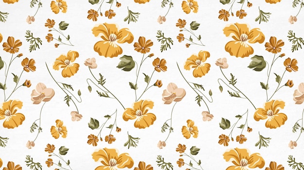 Beautiful yellow flower seamless pattern