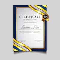 Free vector beautifull diploma certificate archievement template