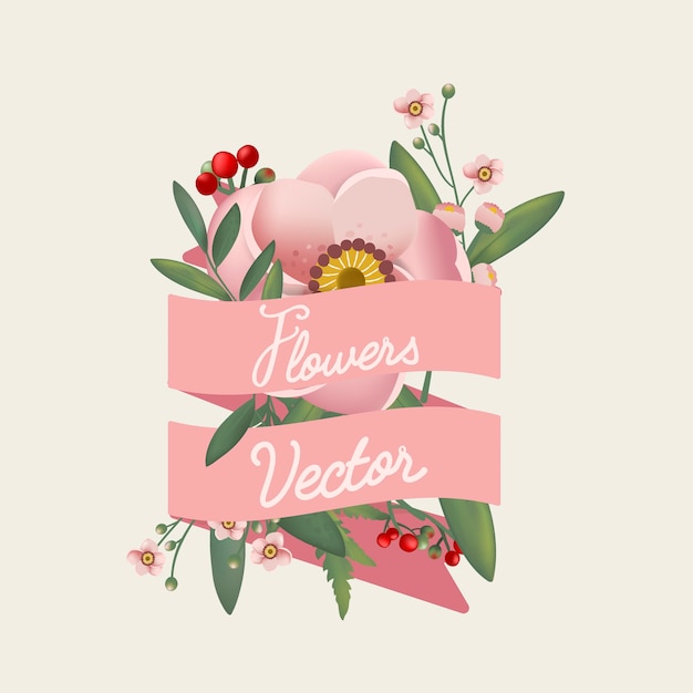 Free vector beautifully designed flowers