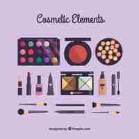 Free vector beauty accessories in flat design and pastel colors