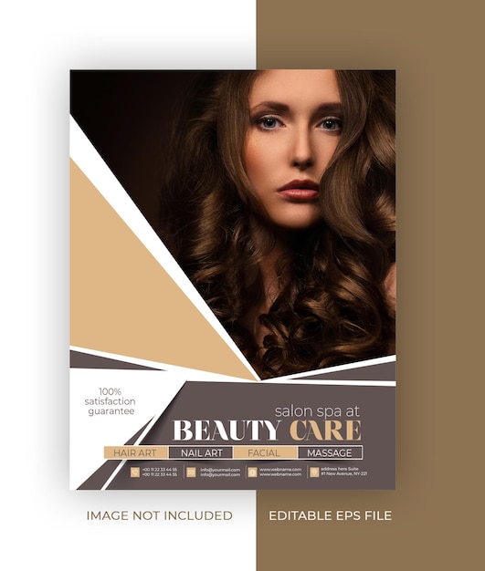 Free vector beauty care a4 business brochure flyer poster design template.