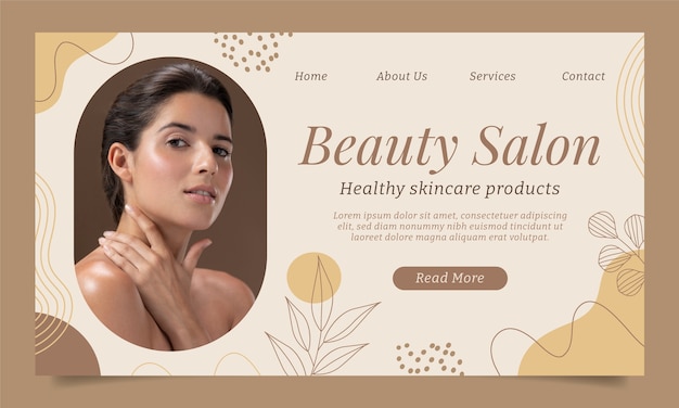 Beauty concept landing page template