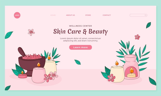 Free vector beauty concept landing page