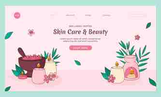 Free vector beauty concept landing page