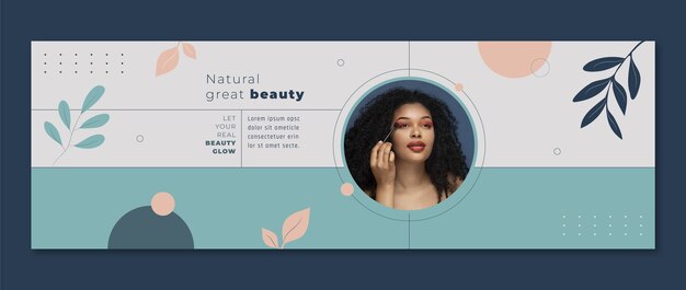 Beauty concept  twitter header  template