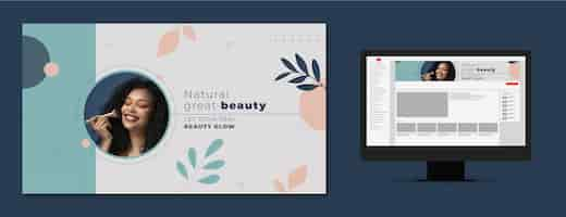 Free vector beauty concept  youtube channel art