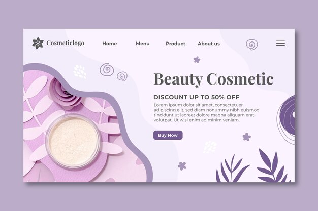 beauty cosmetic landing page