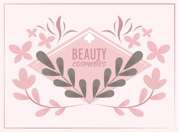 Beauty cosmetics nature label design
