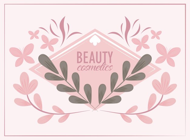 beauty cosmetics nature label design