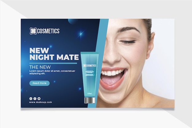 Free vector beauty facial cosmetics banner template
