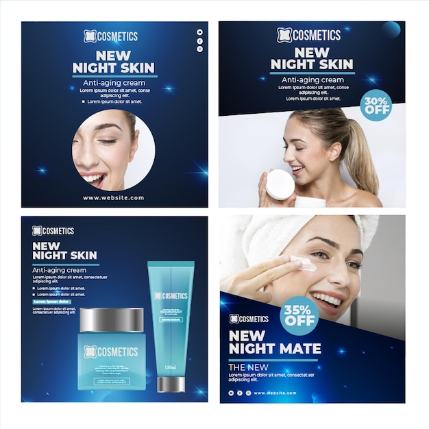 Beauty facial cosmetics instagram post template