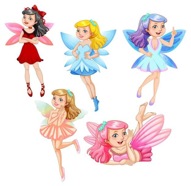 Free vector beauty fairy on a white background