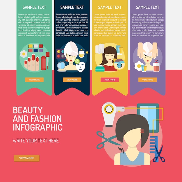 Beauty and fashion infographic design