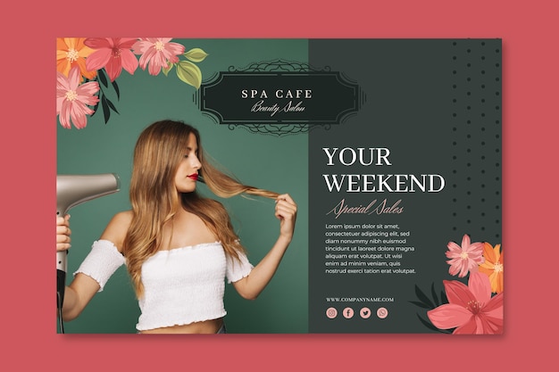 Free vector beauty fashion salon banner template
