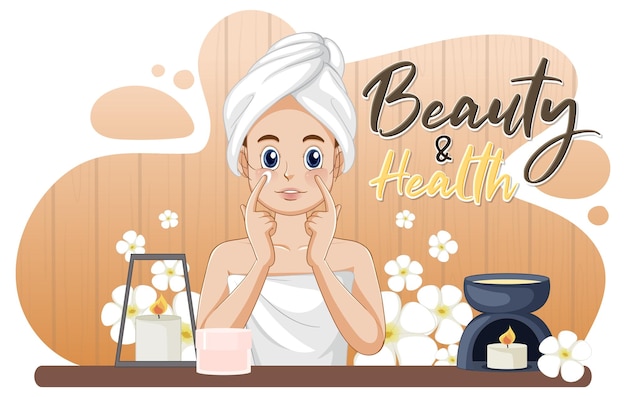 Free vector beauty and health text design for banner or poster