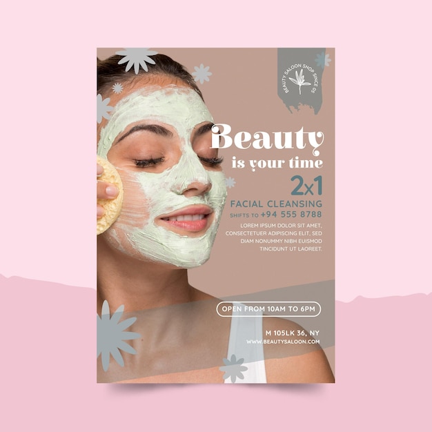 Free vector beauty and healthy salon flyer