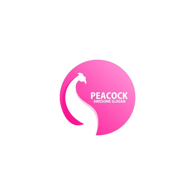 Beauty peacock logo design gradient color