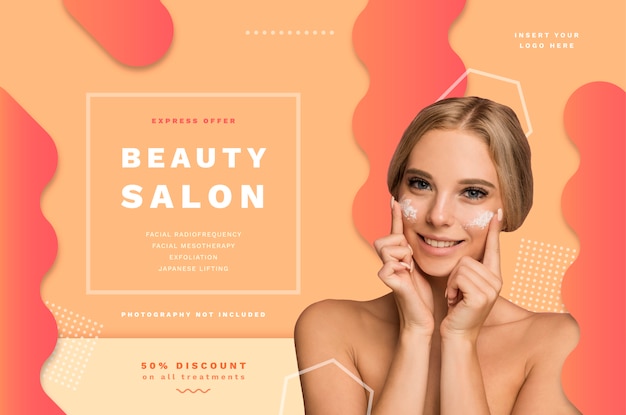 beauty salon banner template with special offers