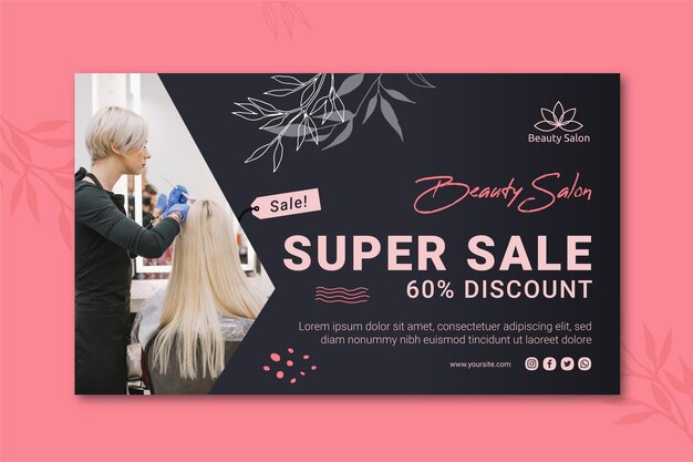 Beauty salon banner template