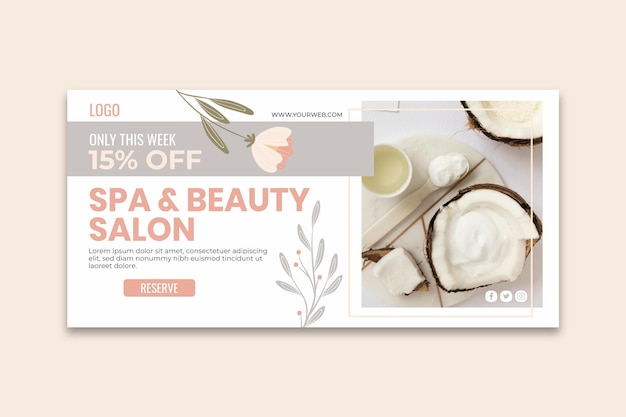 Free vector beauty salon banner template