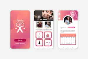 Free vector beauty salon booking app with photo