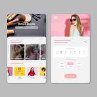 Free vector beauty salon booking app with photo