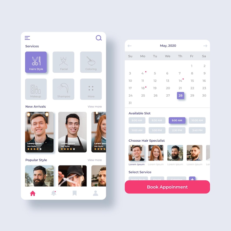 Free Vector beauty salon booking app