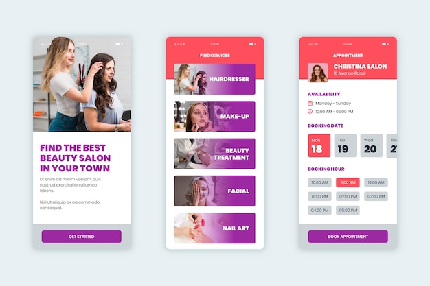 Beauty salon booking app