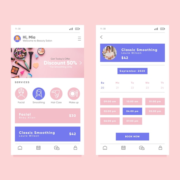 Beauty salon booking app