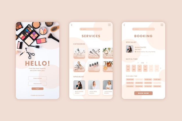 Free vector beauty salon booking app