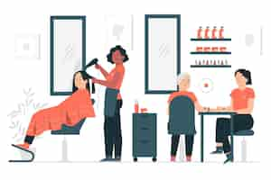 Free vector beauty salon concept illustration