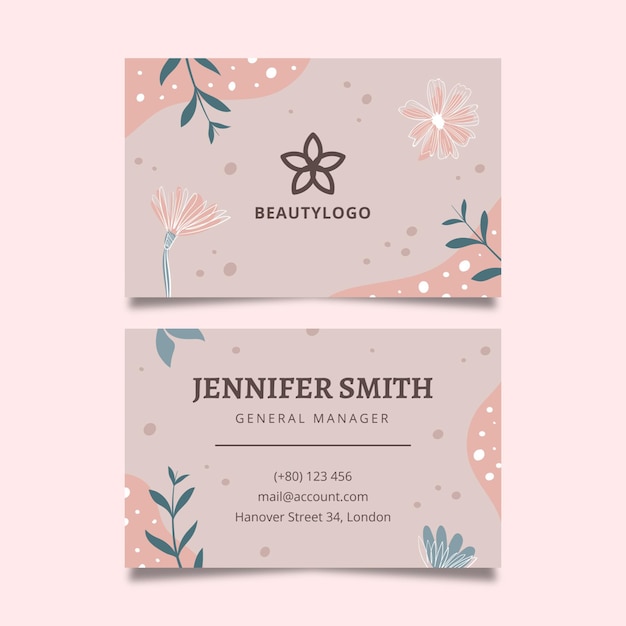 Free vector beauty salon double sided business card