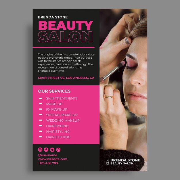 Beauty salon flyer template design