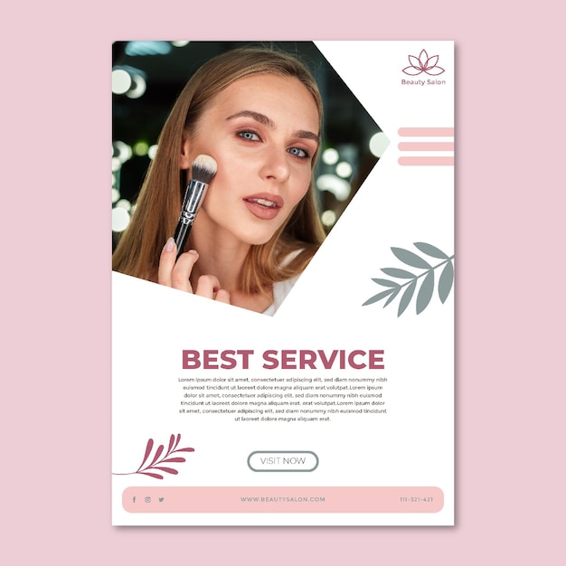 Free vector beauty salon flyer template