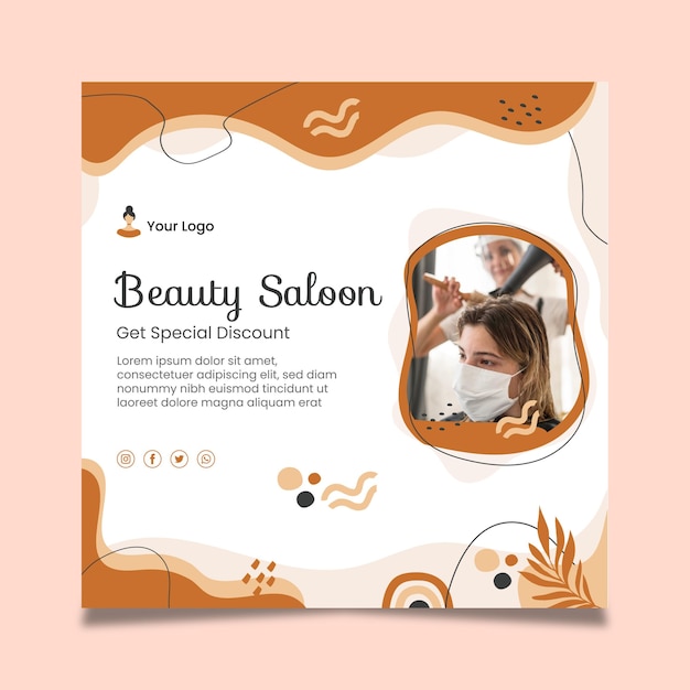 Free vector beauty salon flyer template