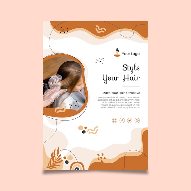 Free vector beauty salon flyer template