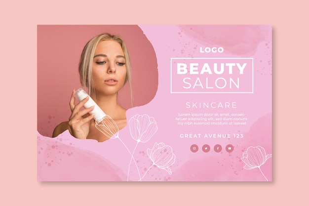 Free vector beauty salon horizontal banner