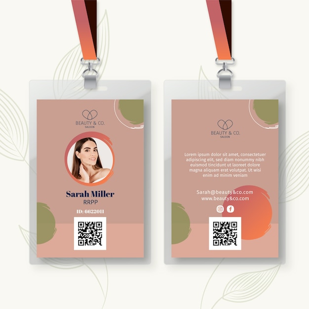 Beauty salon id card template