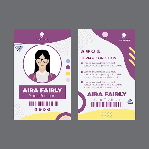 Free vector beauty salon id card template