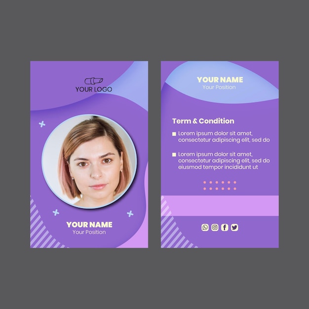 Free vector beauty salon id card template